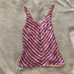 Dkny multi sequin v-neck retro blouse